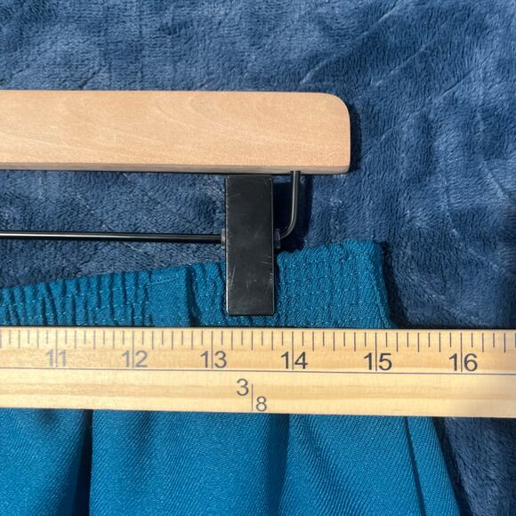 Vintage Classic Collection Teal Midi Skirt Made In USA Womans Size 16 - Picture 5 of 6